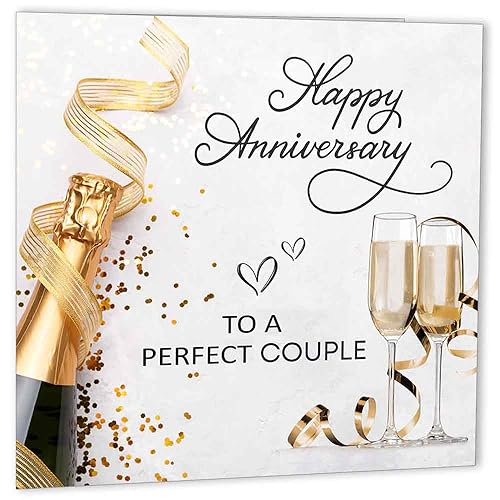 Purple Fox Happy Anniversary Card - 147mm for Couples