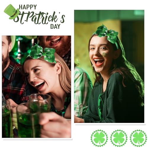 ZEYER St Patrick's Day Shamrock Headband Green Clover Bow for Women and Girls
