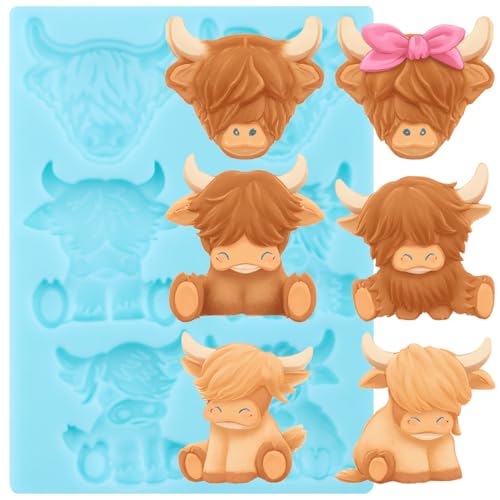 Highland Cow Silicone Fondant Mold for Cake Decorating