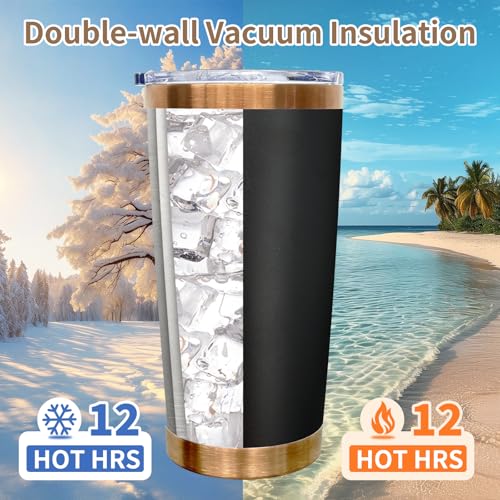 20 oz Black Insulated Tumbler with Lid & Straw - FunTrans