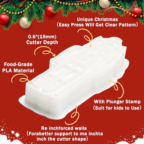 Nutcracker Ballet Cookie Cutters Set with 3D Stamper - Christmas Baking Accessories, 3.5"