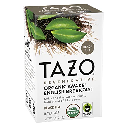 Tazo Awake English Breakfast Tea Bags - Organic Black Tea, 16 Count, Pack of 2