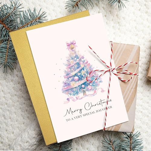 Merry Christmas Card for Daughter - Heartfelt Xmas Gift from Parents