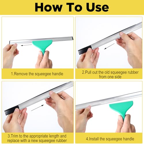 41-Inch Replacement Rubber Squeegee Blade - Professional Window & Shower Cleaner