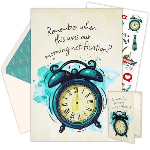 Handmade Humorous Birthday Card for Grandpa with Gold Foil Clock