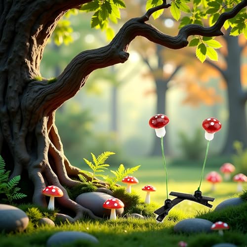 5 Pair Red Mushroom Bean Sprout Hair Clips Barrettes for Women