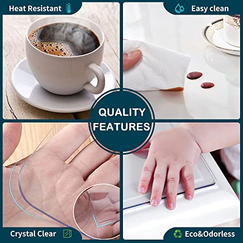 Clear 31.5x18 Inch Frosted Plastic Desk Cover Protector - 1.5mm Thick