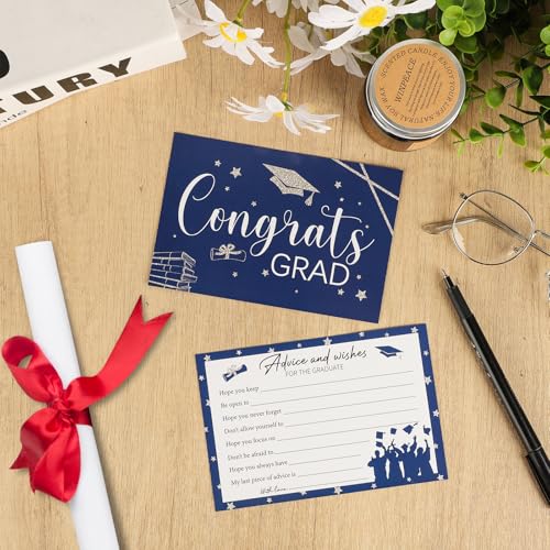 2026 Graduation Advice Cards Set - 50 Well Wishes for Graduates