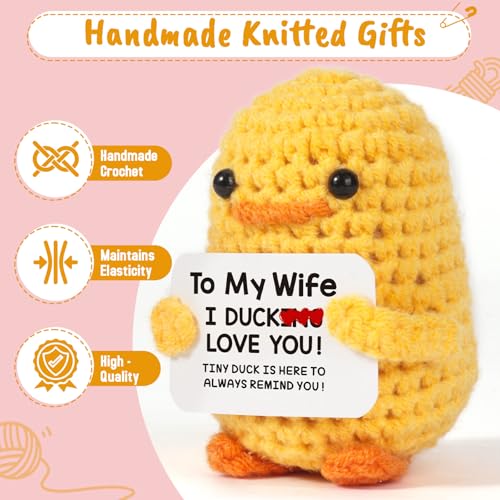 I Duck Love You! Handmade Knitted Wife Gift for Birthday, Anniversary, Christmas