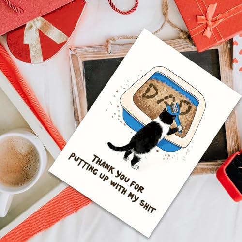 Funny Cat Dad Father's Day Card - Humorous Gift for Cat Lovers