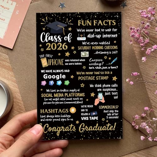 Qiavor Class of 2026 Graduation Card for Friends & Classmates - Funny Congrats Gift