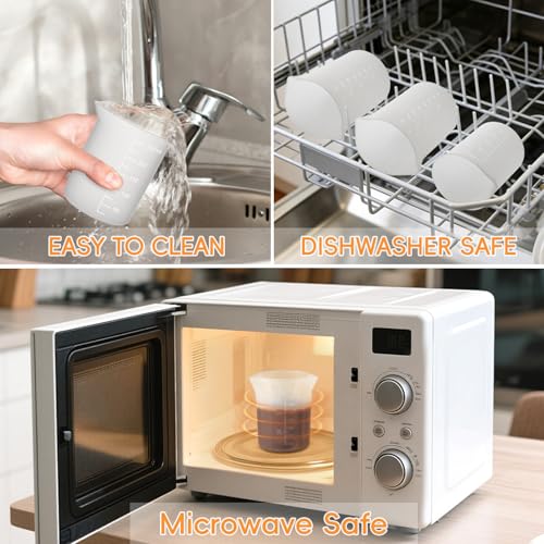 TUZAZO Silicone Measuring Cups with Pour Spout - 4-Pack for Melting Chocolate