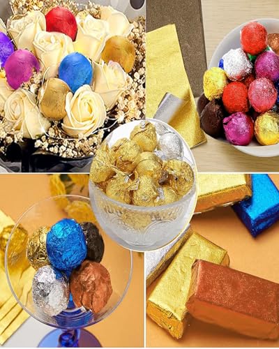 100 Pcs Gold Aluminum Foil Chocolate Wrappers - 4x4in DIY Packaging