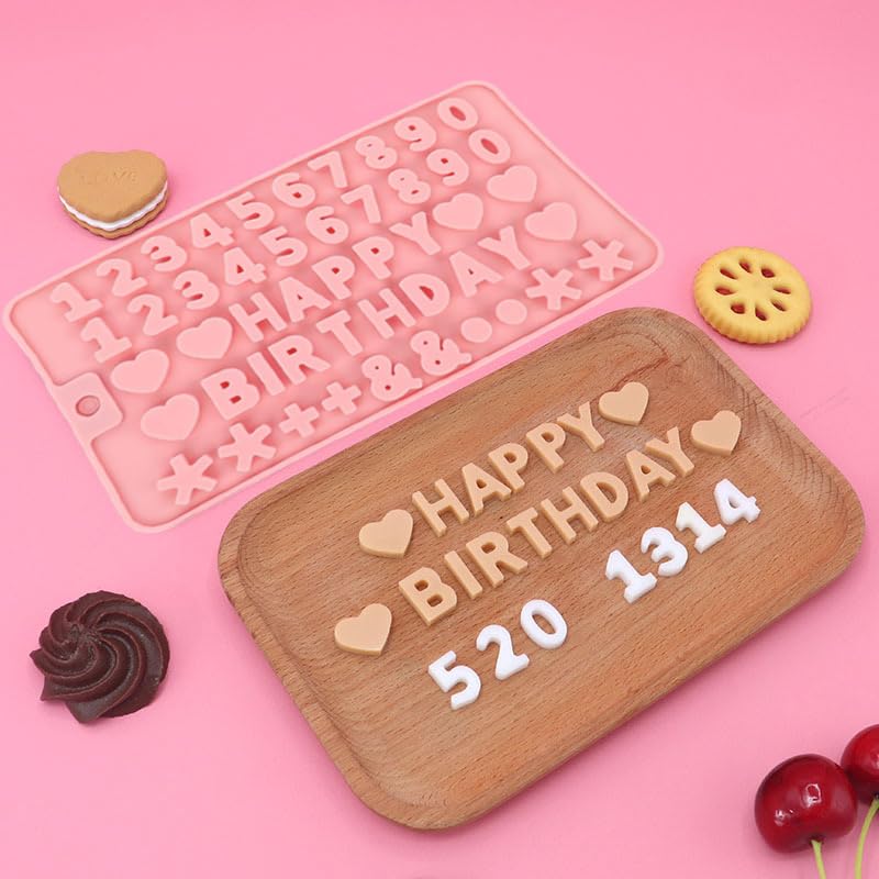 Silicone Number & Letter Candy Molds - 2-Piece Set for Cakes