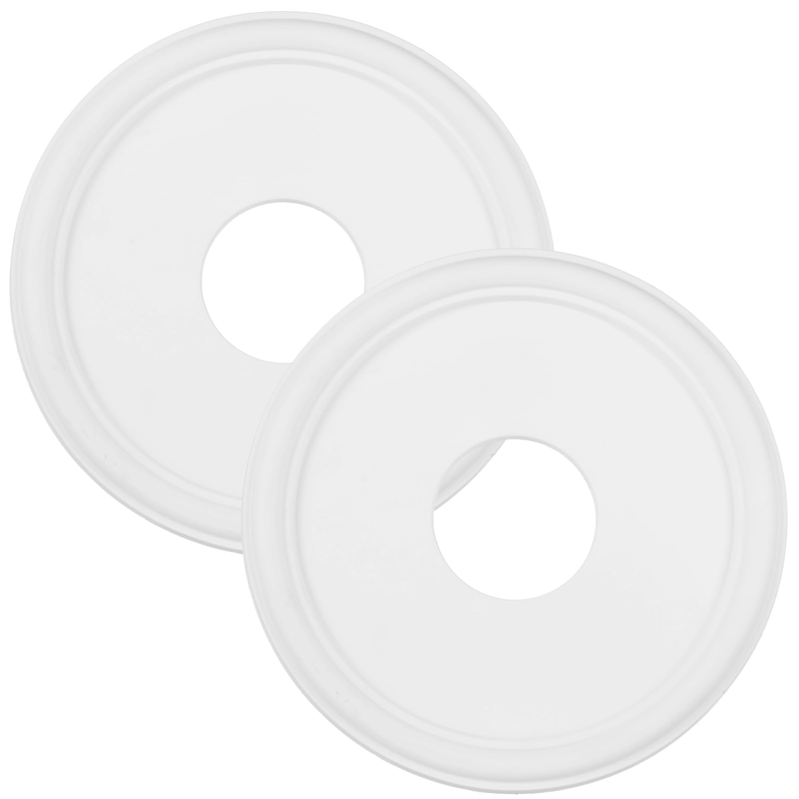 2 Pcs 13 in White PU Ceiling Medallion for Light Fixtures, Retro Lamp Panel, Easy to Install, Decorative Light Cover Plate for Chandeliers, Ceiling Fans