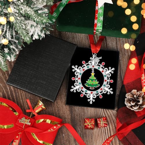 Large Silver Snowflake Ornament 2024 Christmas Tree Decor Hanging Keepsake