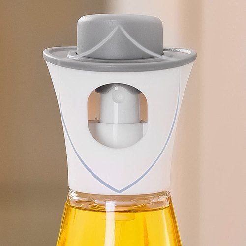 Frinovalt Oil Sprayer for Cooking, 180ml Glass Oil Dispenser Bottle Spray Lemon Juice Sprayer forSalad, Baking, Cleaning, Plants(white)