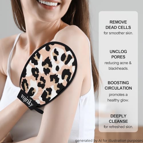 Vojriky Exfoliating Body Scrub Glove for Shower & Dead Skin Removal