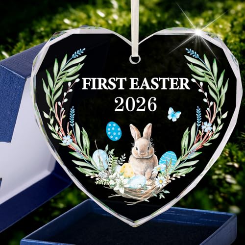 HOWAF My First Easter Ornament for Baby Boy - Acrylic Keepsake with Gift Box