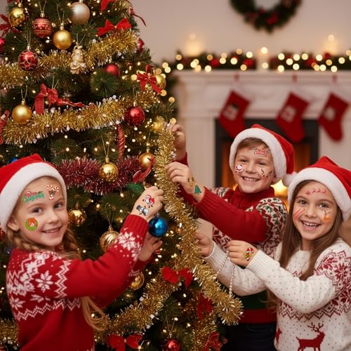 Christmas Temporary Tattoos for Kids - 120+ Holiday Party Favors