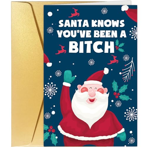 Spercy Hilarious Christmas Card for Bestie - Funny Holiday Card