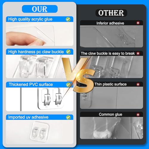 TARANEM 3-Pack Waterproof Shower Caddy Adhesive Strips - Holds 45 lbs, No Drill Bathroom & Kitchen Storage