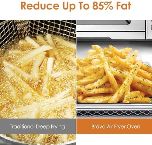 Nuwave Bravo Air Fryer Toaster Oven - 12-in-1 Convection Cooking | 30-QT XL Capacity, Brushed Stainless Steel