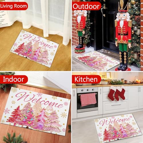 Merry Christmas Welcome Mat - Non-Slip Doormat for Home & Patio
