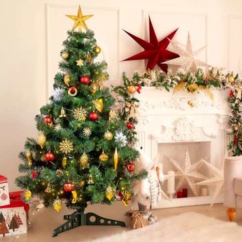 4-Piece Christmas Tree Stand Base Set for Artificial Trees, Sturdy & Rust-Resistant