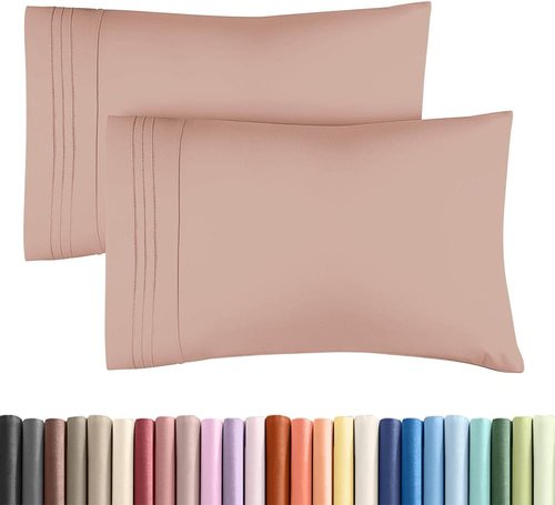 King Standard Pillow Cases - Ultra-Soft Hotel Quality Covers, Fade-Free & Wrinkle Resistant - 2 Piece Set in Mauve