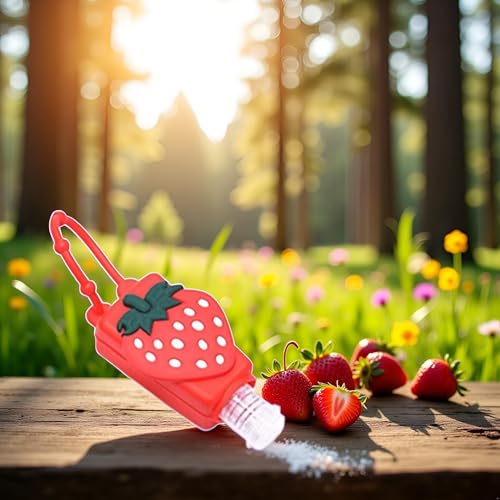 Strawberry Travel Bottle Refillable Container with Keychain