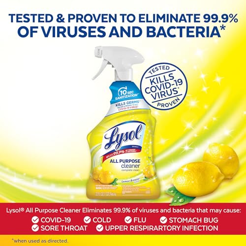 Lysol All Purpose Cleaner Spray - Disinfecting Multi-Surface Cleaner, 32 Fl Oz, Lemon Breeze Scent
