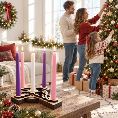 10x8 Inch Wooden Nativity Cross Candle Holder Advent Wreath B Style 1 Pcs