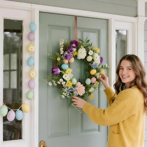 14-Inch Bronze Wreath Hanger for Front Door – Sturdy Over Door Hook