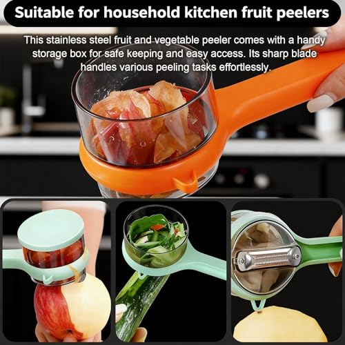 Hubaltuye 2-Piece Vegetable Peeler Set with Storage & Hooks