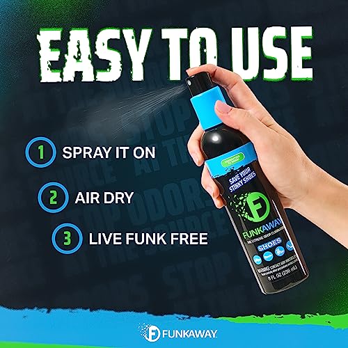 FunkAway Odor Eliminating Spray for Shoes & Gear - 8 oz (4 Pack)