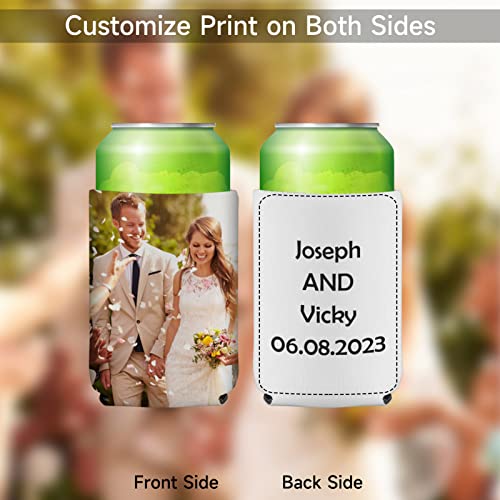 Valyria 12 White Sublimation Can Coolers - Reusable Insulated Beer Sleeves for DIY Events