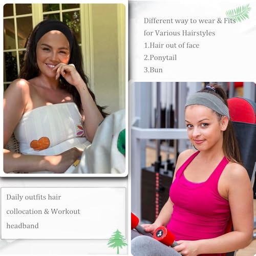 AHONEY 10 Pack Non-Slip Cotton Headbands for Women Workout Yoga