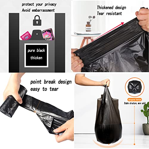 100 Count Durable 4 Gallon Black Trash Bags with Handles