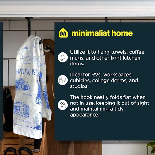 Minimalist Home Foldable Banana Hanger - Under Cabinet Hook (Black)