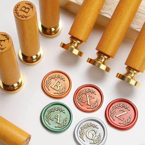 YOLAKIS Botanical Wax Seal Stamp with Initial G - Vintage Floral Design