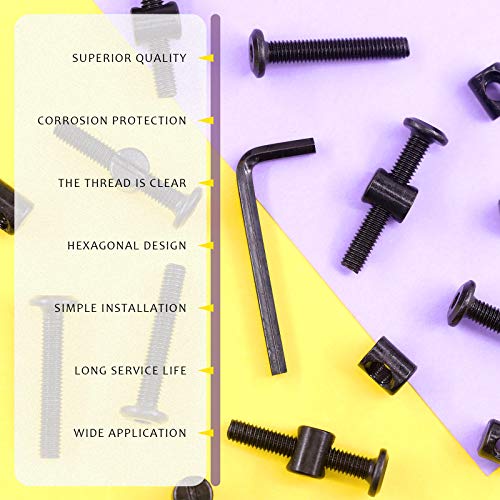 Swpeet 51Pcs M6 x 40mm Crib Hardware Screws with Wrench Set