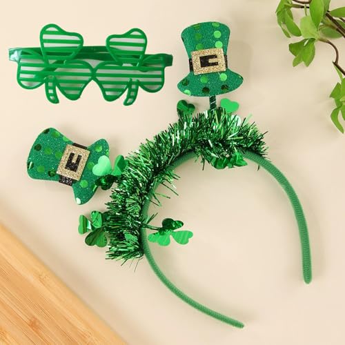 St. Patrick's Day Shamrock Headband and Glasses Party Accessory Set