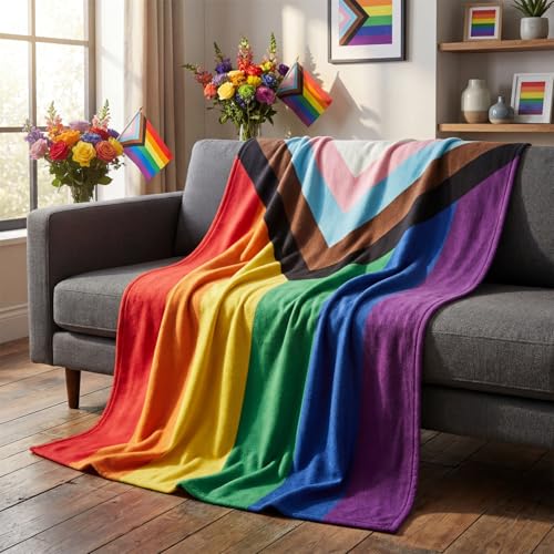Ultra Soft LGBT Flannel Throw Blanket 40x50 for All Seasons
