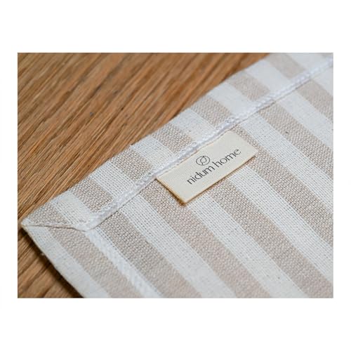 Beige Cotton Table Runner - Reusable, Washable Dining Decor, Set of 4