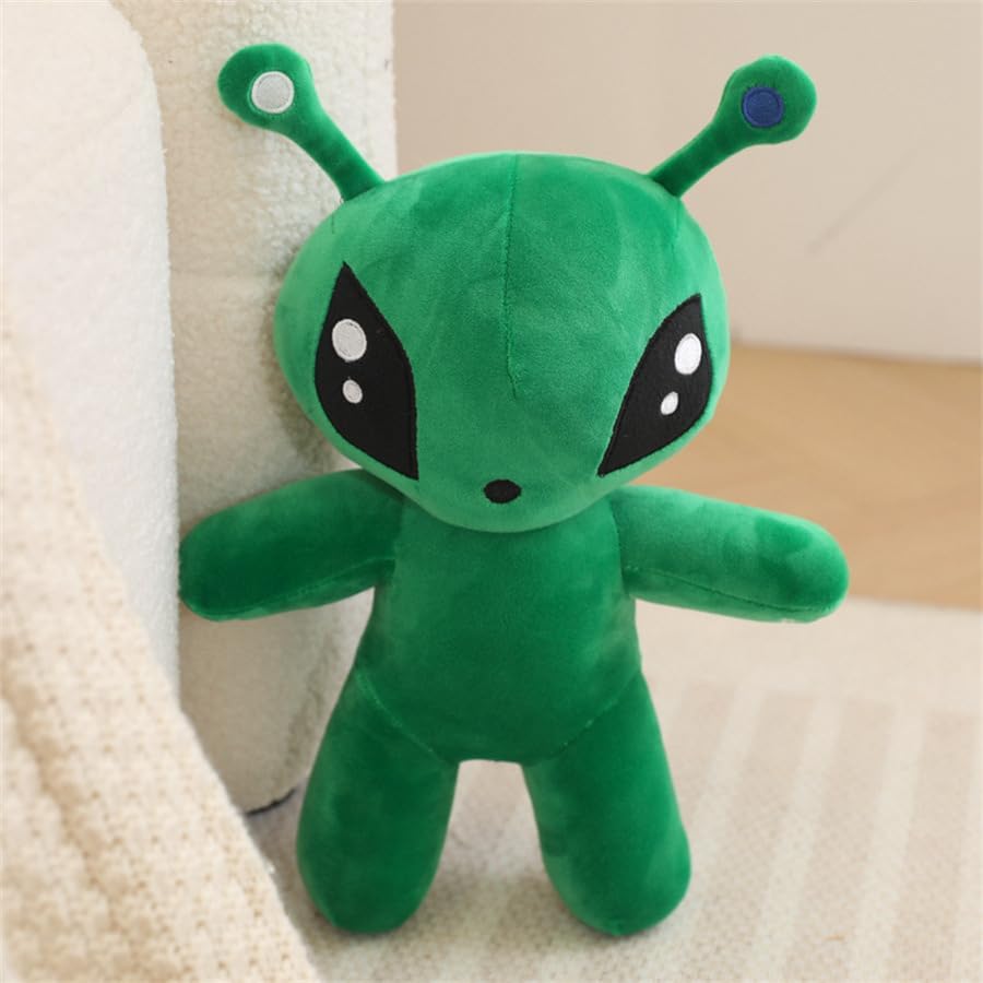 OSOCU 13.5in Adorable Green Alien Plush Toy - Ultra-Soft Stuffed Figure for Home & Room Decor | Perfect Gift for Sci-Fi Fans