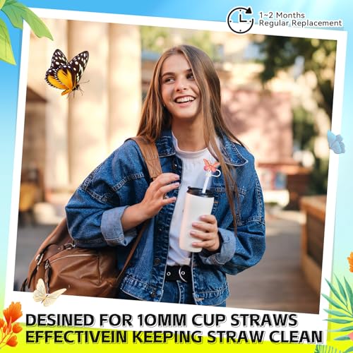 10PCS Butterfly Straw Toppers for Stanley Tumblers - 30oz & 40oz