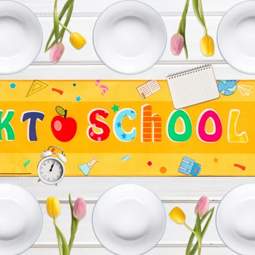 JMZYJZH Pencil Table Runner for Back to School Classroom & Party Decor