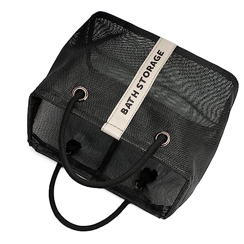 TOPASION Large Capacity Shower Caddy Organizer - Black Mesh