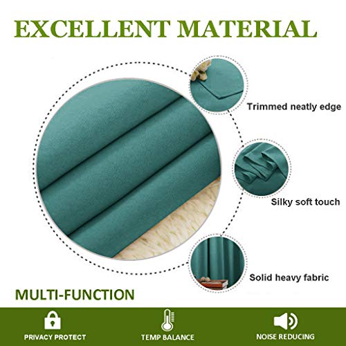 NICETOWN Sea Teal Blackout Curtain Panel - 120 x 84 Inches Grommet Top Living Room Window Treatment